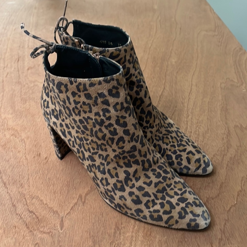 Stuart Weitzman Leopard Heeled Bootie